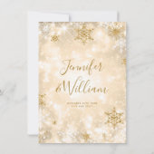 Feestelijke Sparkle Gold Winter Wedding Dank je we Kaart (Achterkant)