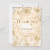 Feestelijke Sparkle Gold Winter Wedding Dank je we Kaart (Voorkant)