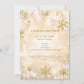 Feestelijke Sparkle Gold Winter Wedding Details Ka Kaart (Achterkant)