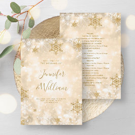 Feestelijke Sparkle Gold Winter Wedding Programma