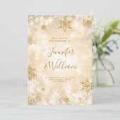 Feestelijke Sparkle Gold Winter Wedding Programma (Staand voorkant)