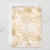 Feestelijke Sparkle Gold Winter Wedding Programma (Achterkant)