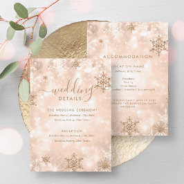 Feestelijke Sparkle Roos Gold Winter Wedding Detai Kaart