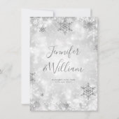 Feestelijke Sparkle Zilveren Winter Wedding Bedank Kaart (Achterkant)