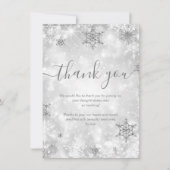 Feestelijke Sparkle Zilveren Winter Wedding Bedank Kaart (Voorkant)