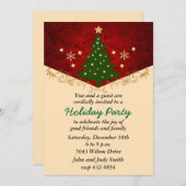 Feestelijke Sparkling Tree kerstfeest uitnodiging (Voorkant / Achterkant)