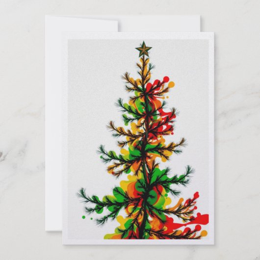 Feestelijke Splash Kerstboom Feestdagenkaart (Voorkant)