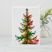Feestelijke Splash Kerstboom Feestdagenkaart (Staand voorkant)