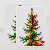 Feestelijke Splash Kerstboom Feestdagenkaart (Voorkant / Achterkant)