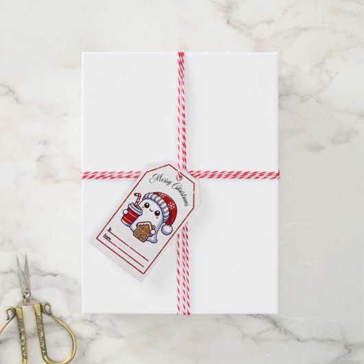Feestelijke spook kerstcadeau tags cadeaulabel (Met Touw)
