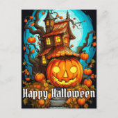Feestelijke spookboomhut | Happy Halloween Briefkaart (Voorkant)