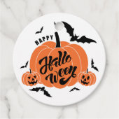 Feestelijke Spooky Pumpkins Halloween Party Bedankjes Labels (Voorkant)