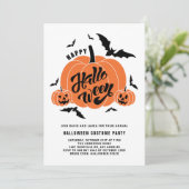 Feestelijke Spooky Pumpkins Halloween Party Kaart (Staand voorkant)