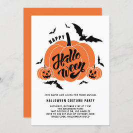 Feestelijke Spooky Pumpkins Halloween Party Kaart