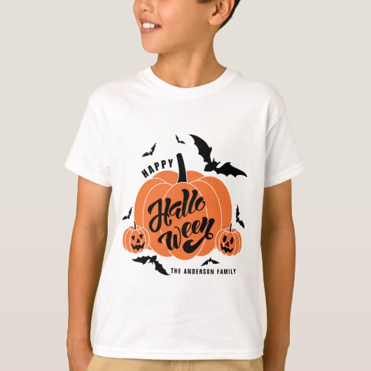 Feestelijke Spooky Pumpkins Happy Halloween T-shirt (Voorkant)