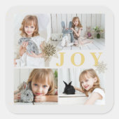 Feestelijke sprankelende gouden vreugde Kerstmis F Vierkante Sticker (Voorkant)