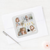 Feestelijke sprankelende gouden vreugde Kerstmis F Vierkante Sticker (Envelop)