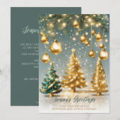 Feestelijke sprankelende kerstboom bedrijf Busines Feestdagenkaart (Voorkant / Achterkant)