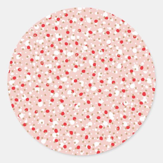 Feestelijke Sprinkels Pastel Roze Sticker (Voorkant)
