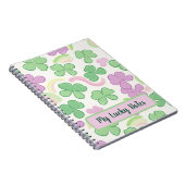 Feestelijke St. Paddy's Light Green & Rainbow Patt Notitieboek (Rechterzijde)