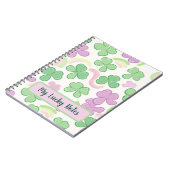 Feestelijke St. Paddy's Light Green & Rainbow Patt Notitieboek (Linkerzijde)
