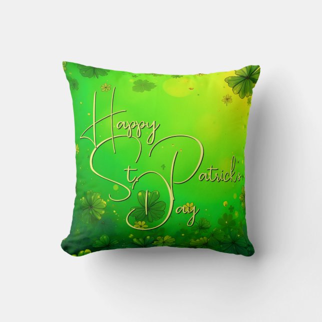Feestelijke St. Patrick's Day Groeten Kussen (Voorkant)