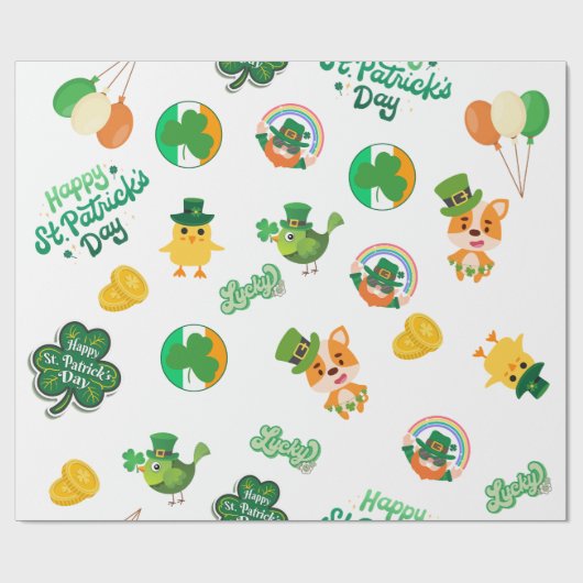 Feestelijke St. Patrick's Day inpakpapier (Vlak)