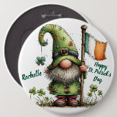 Feestelijke St. Patrick's Day-kabouter met Ierse v Ronde Button 6,0 Cm (Voorkant /achterkant)