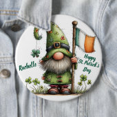 Feestelijke St. Patrick's Day-kabouter met Ierse v Ronde Button 6,0 Cm (In situ)