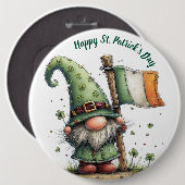 Feestelijke St. Patrick's Day-kabouter met Ierse v Ronde Button 6,0 Cm (Voorkant /achterkant)