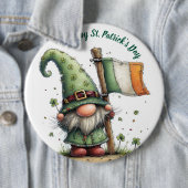 Feestelijke St. Patrick's Day-kabouter met Ierse v Ronde Button 6,0 Cm (In situ)