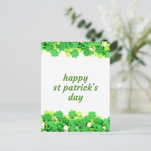 Feestelijke St. Patrick's Day Shamrock Briefkaart (Staand voorkant)
