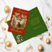 Feestelijke Stag Kerst Kaart