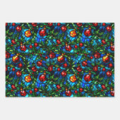 Feestelijke Stain Glass Window Patroon Gift Wrap Inpakpapier Vel (Voorkant 2)