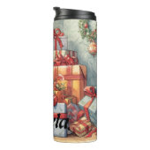 Feestelijke stapel kerstcadeaus thermosbeker (Geroteerd rechts)