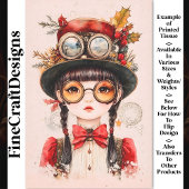 Feestelijke Steampunk Aziatische Vrouw BJ2 Decoupa Tissuepapier