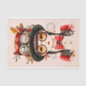 Feestelijke Steampunk Aziatische Vrouw BJ2 Decoupa Tissuepapier (Voorkant)