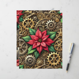 Feestelijke Steampunk Clockwork Gears met Poinsett