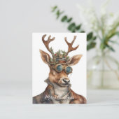 Feestelijke Steampunk Kerstrendieren Briefkaart (Staand voorkant)