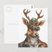 Feestelijke Steampunk Kerstrendieren Briefkaart (Voorkant / Achterkant)