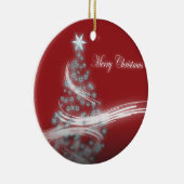 Feestelijke Ster Chique Kerstmis Evergreen Keramisch Ornament (Rechts)