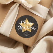 Feestelijke ster Vrolijk Kerstfeest Ronde Sticker