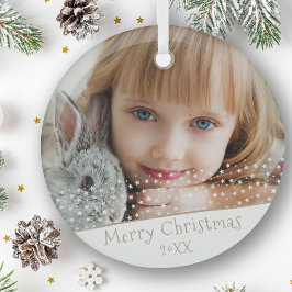 Feestelijke Ster Vrolijk Kerstmis Familie Aandenke Glas Ornament
