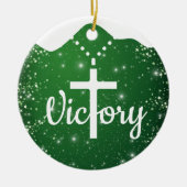 Feestelijke Stergroene Devotionele Heilige Geest Keramisch Ornament (Voorkant)