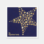 FEESTELIJKE STERREN Aangepaste Vakantie Zegeningen Servet (Voorkant)