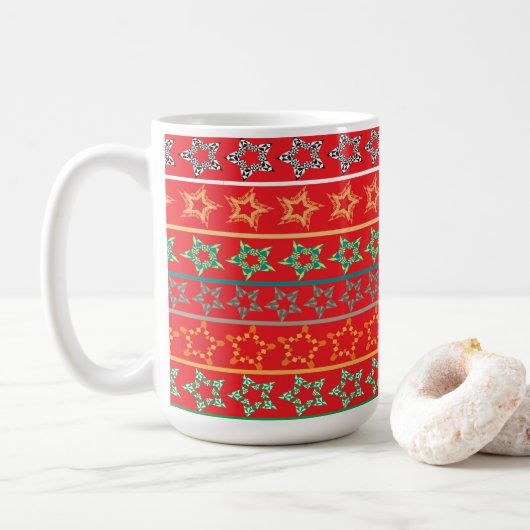 Feestelijke Sterren Classic Mok – (Met donut)