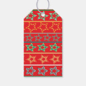 Feestelijke sterren rood cadeau label cadeaulabel (Voorkant)