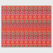 Feestelijke sterren rood inpakpapier (Vlak)