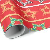 Feestelijke sterren rood inpakpapier (Rol Hoek)