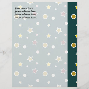 Feestelijke sterrenpatroon op donker teal custom briefhoofd
